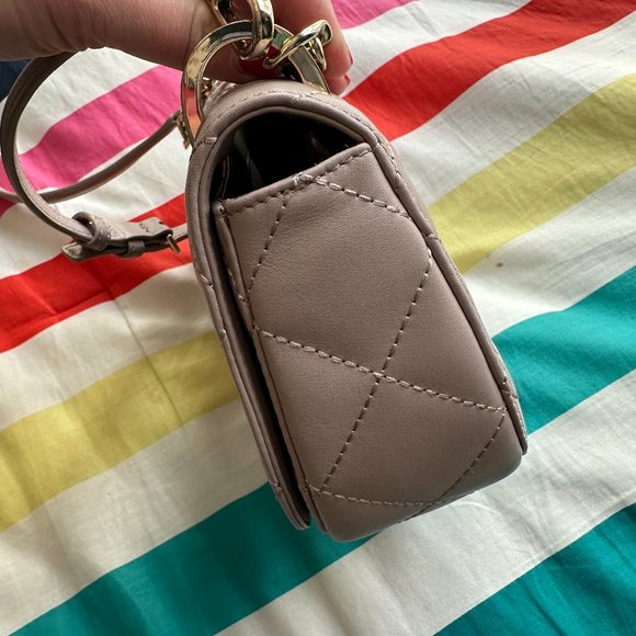 Kate Spade New York Emerson Place Rita Crossbody, Quilted, Tan, Gold Chain - Picture 7 of 7